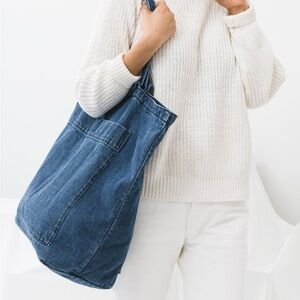 Baggu Giant Pocket Tote in denim
